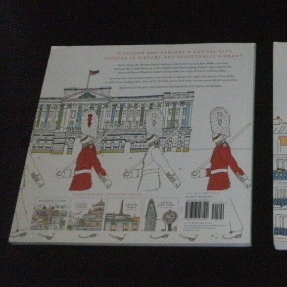Two Adult Travel Coloring Books SECRET LONDON & SECRET PARIS color your way calm - Picture 4 of 9